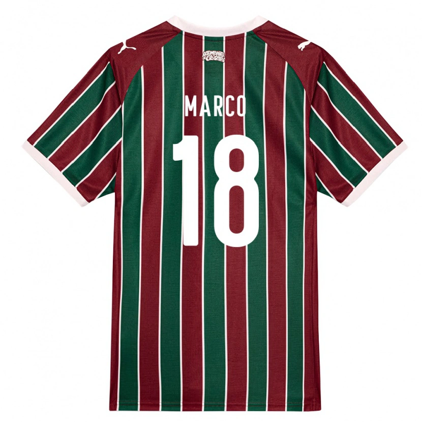 Danxen Hombre Camiseta Marco Antonio De Sousa Medeiros #18 Verde Borgoña Blanco 1ª Equipación 2026/27 La Camisa