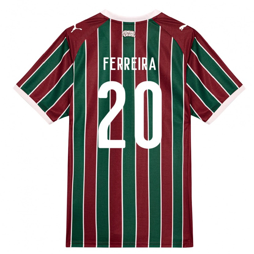 Danxen Hombre Camiseta Yago Ferreira #20 Verde Borgoña Blanco 1ª Equipación 2026/27 La Camisa