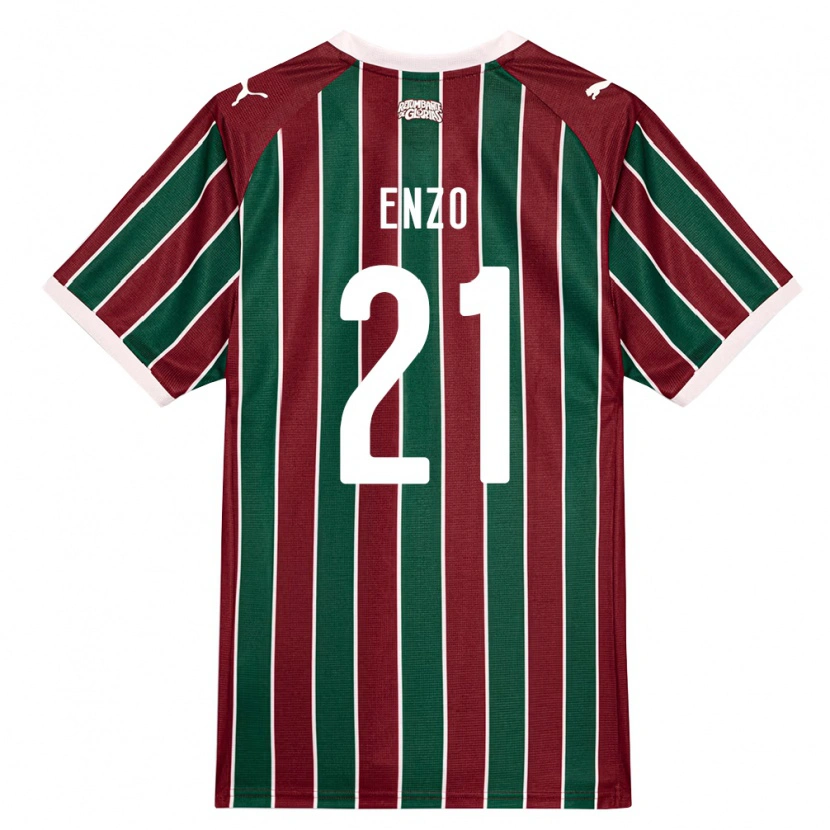 Danxen Hombre Camiseta Enzo Munerato Sene #21 Verde Borgoña Blanco 1ª Equipación 2026/27 La Camisa