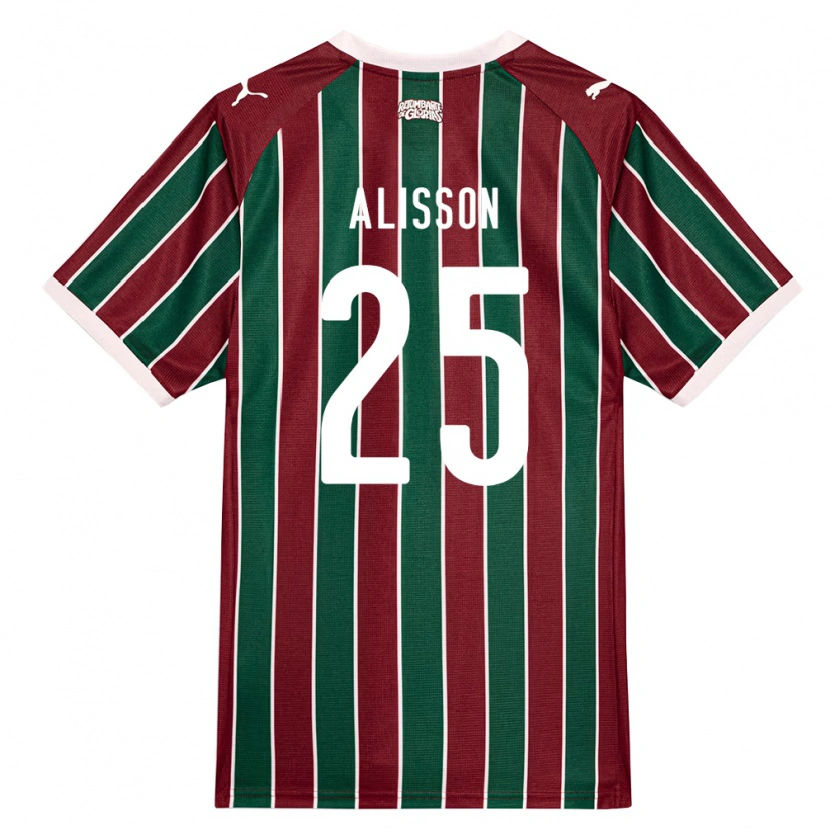 Danxen Hombre Camiseta Alisson Euler De Freitas Castro #25 Verde Borgoña Blanco 1ª Equipación 2026/27 La Camisa