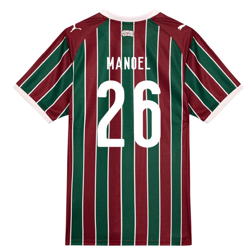 Danxen Hombre Camiseta Manoel #26 Verde Borgoña Blanco 1ª Equipación 2026/27 La Camisa