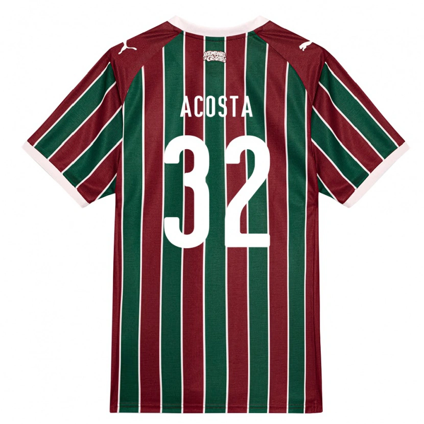 Danxen Hombre Camiseta Luciano Acosta #32 Verde Borgoña Blanco 1ª Equipación 2026/27 La Camisa