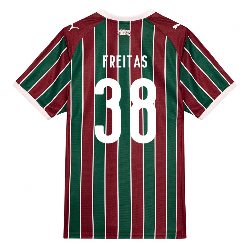 Danxen Hombre Camiseta Freitas #38 Verde Borgoña Blanco 1ª Equipación 2026/27 La Camisa
