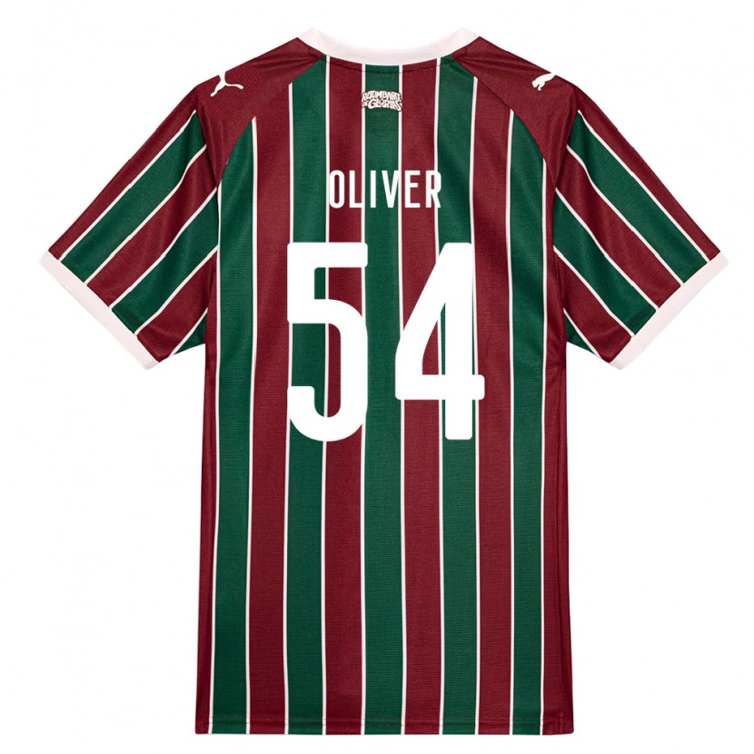 Danxen Hombre Camiseta Oliver Martins #54 Verde Borgoña Blanco 1ª Equipación 2026/27 La Camisa