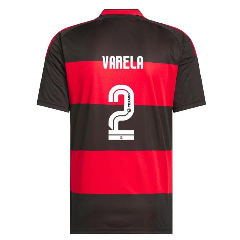 Danxen Hombre Camiseta Guillermo Varela #2 Rojo Negro Blanco 1ª Equipación 2026/27 La Camisa