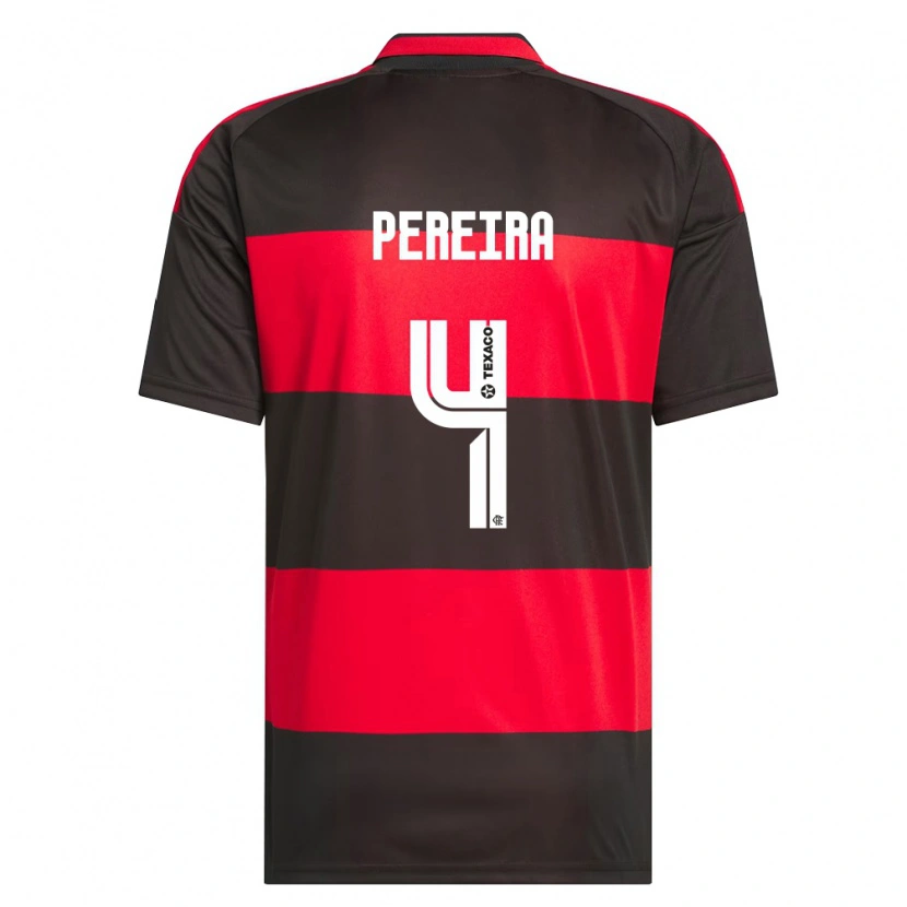 Danxen Hombre Camiseta Léo Pereira #4 Rojo Negro Blanco 1ª Equipación 2026/27 La Camisa