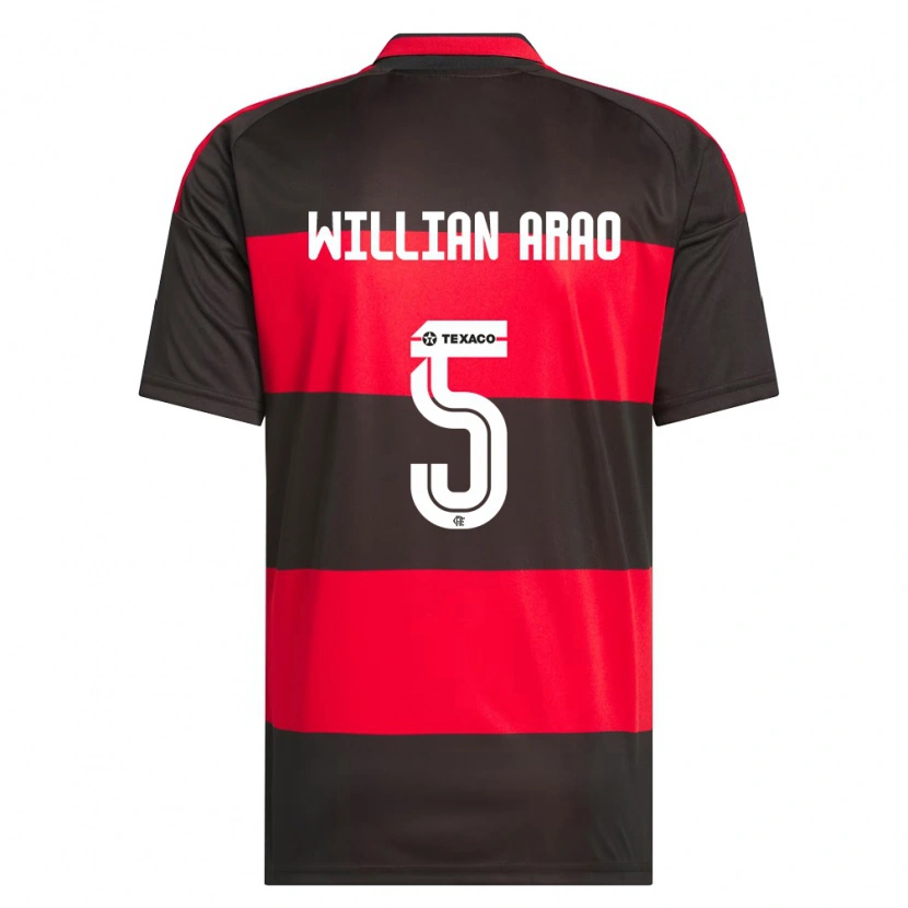 Danxen Hombre Camiseta Willian Arao #5 Rojo Negro Blanco 1ª Equipación 2026/27 La Camisa