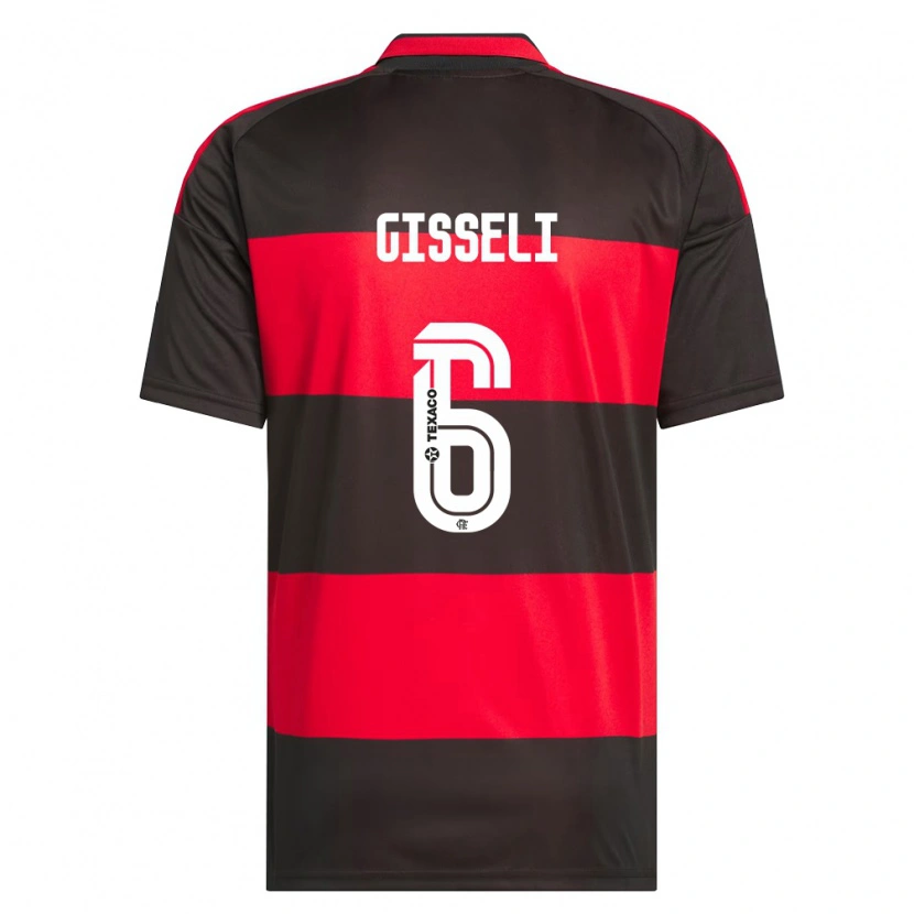 Danxen Hombre Camiseta Gisseli #6 Rojo Negro Blanco 1ª Equipación 2026/27 La Camisa