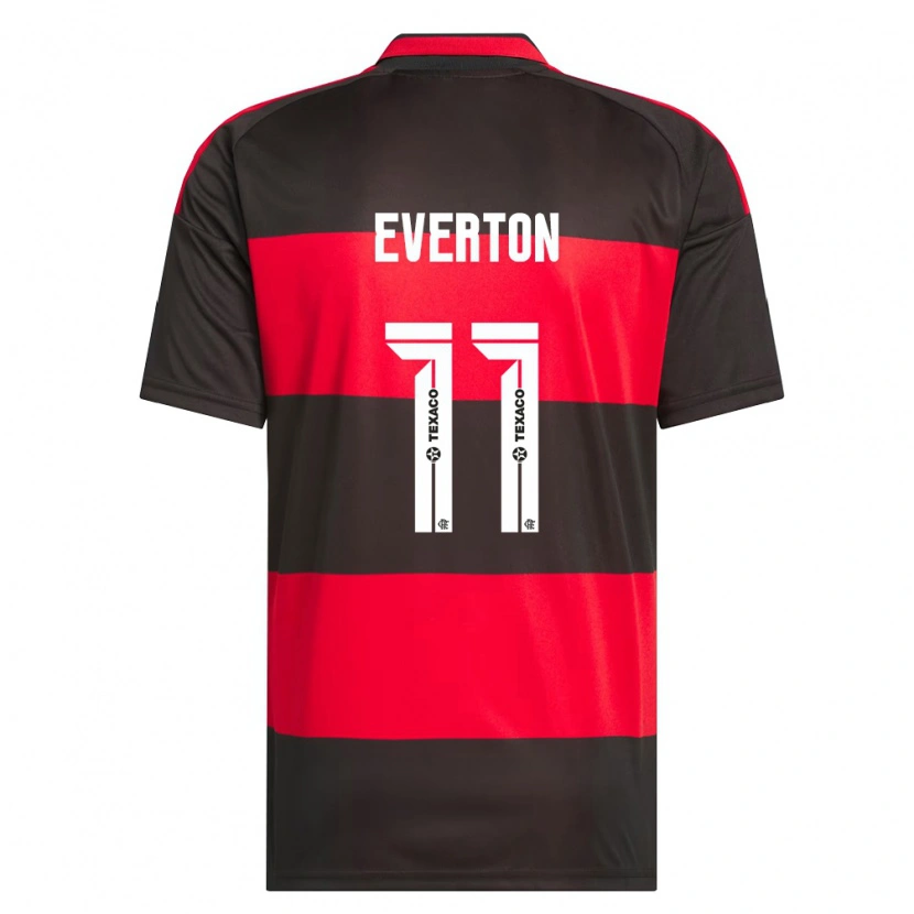 Danxen Hombre Camiseta Everton Sousa Soares #11 Rojo Negro Blanco 1ª Equipación 2026/27 La Camisa