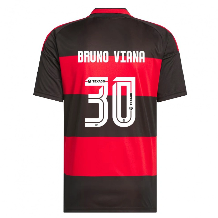 Danxen Hombre Camiseta Bruno Viana #30 Rojo Negro Blanco 1ª Equipación 2026/27 La Camisa