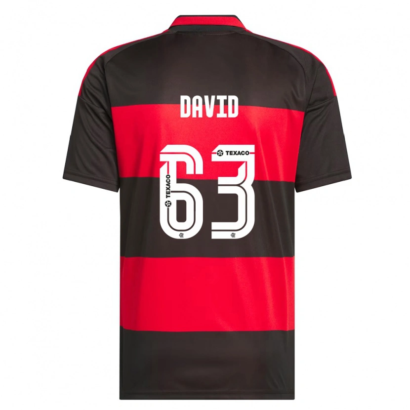 Danxen Hombre Camiseta David Viana De Oliveira #63 Rojo Negro Blanco 1ª Equipación 2026/27 La Camisa