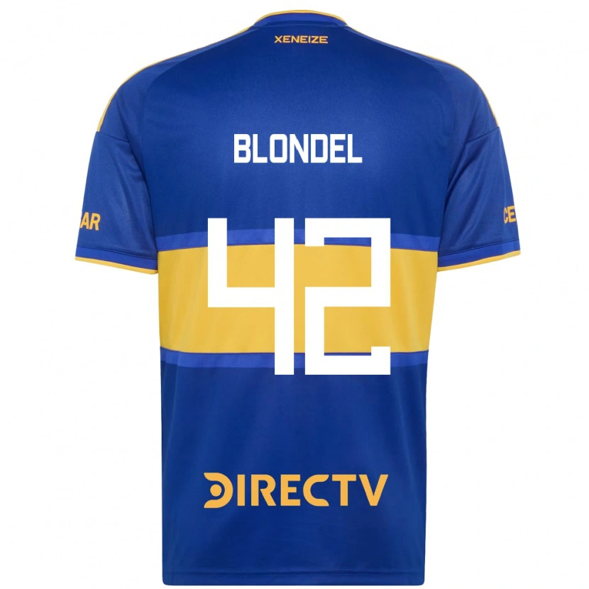 Danxen Hombre Camiseta Lucas Blondel #42 Azul Real Amarillo 1ª Equipación 2026/27 La Camisa