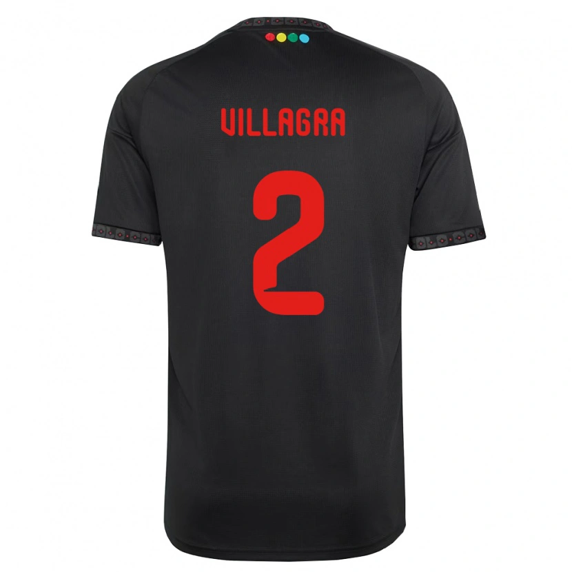 Danxen Hombre Camiseta Jonathan Villagra #2 Negro Rojo 2ª Equipación 2026/27 La Camisa