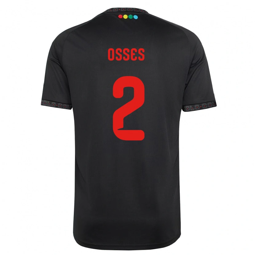 Danxen Hombre Camiseta Martina Osses #2 Negro Rojo 2ª Equipación 2026/27 La Camisa