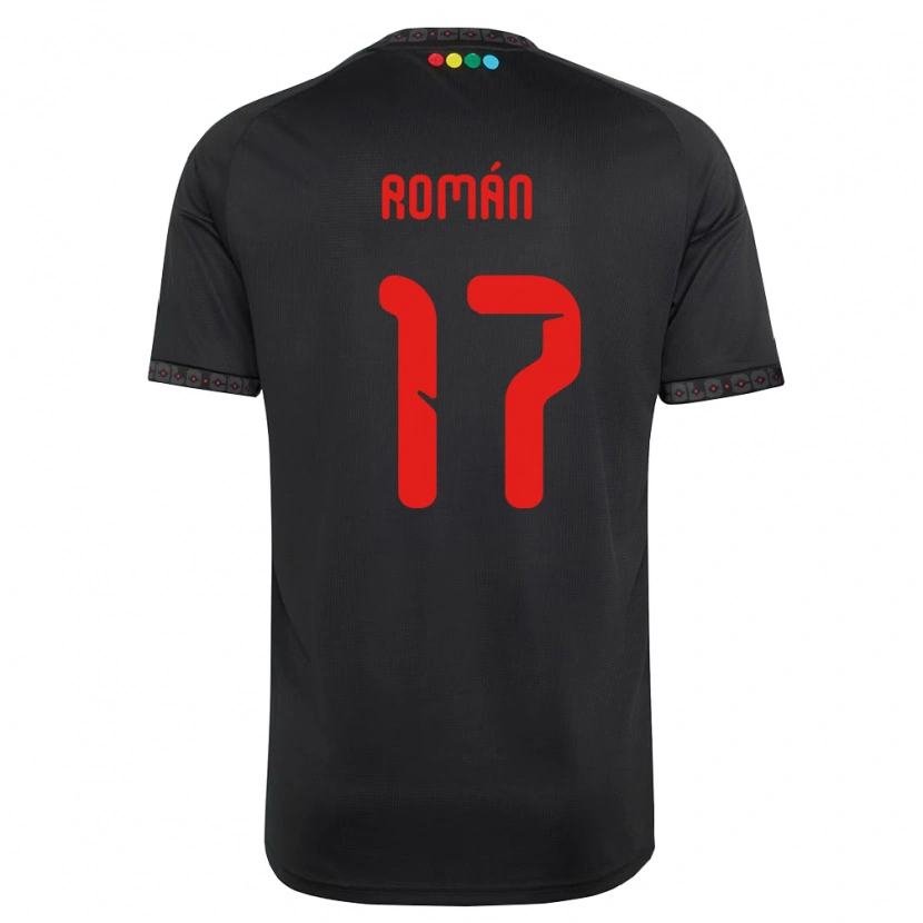 Danxen Hombre Camiseta Iván Román #17 Negro Rojo 2ª Equipación 2026/27 La Camisa
