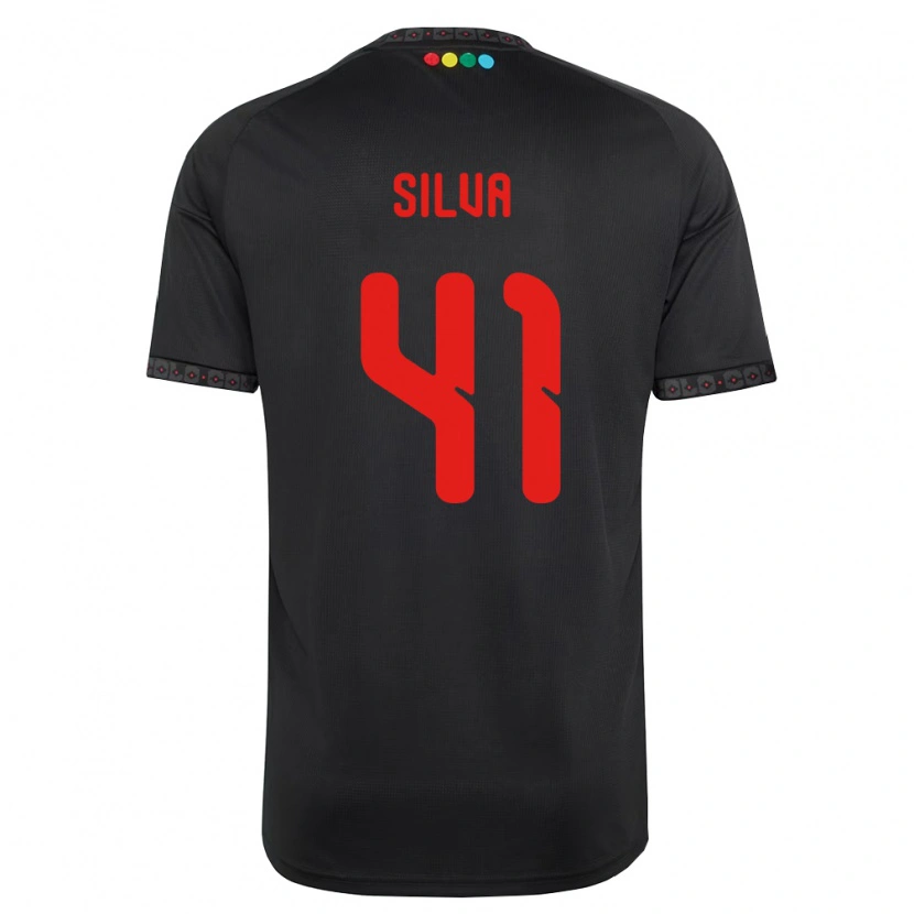 Danxen Hombre Camiseta Bastián Silva #41 Negro Rojo 2ª Equipación 2026/27 La Camisa