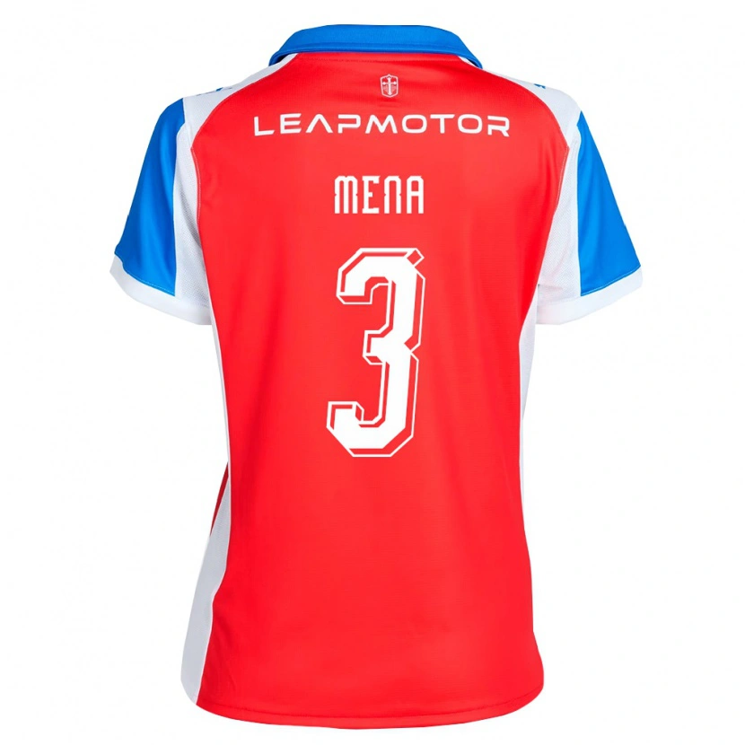Danxen Hombre Camiseta Eugenio Mena #3 Rojo Azul 2ª Equipación 2026/27 La Camisa