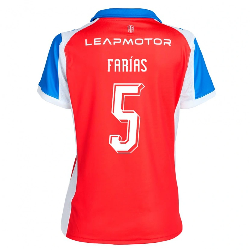 Danxen Hombre Camiseta Agustín Farías #5 Rojo Azul 2ª Equipación 2026/27 La Camisa