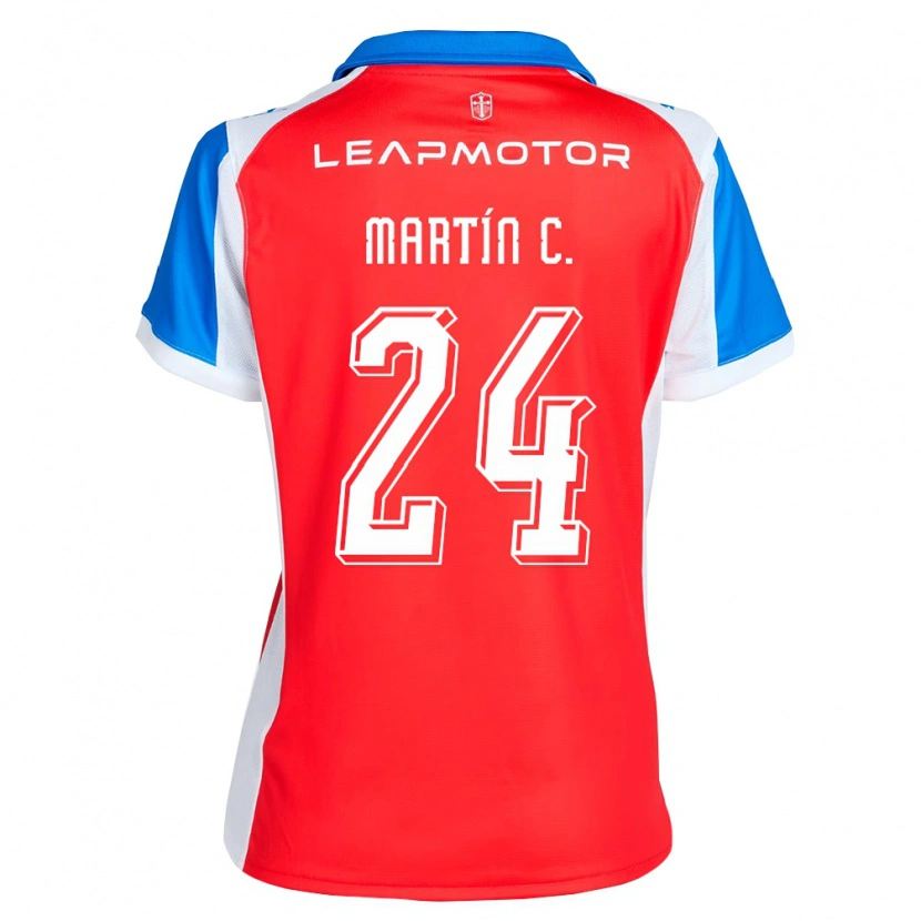 Danxen Hombre Camiseta Martín Contreras #24 Rojo Azul 2ª Equipación 2026/27 La Camisa