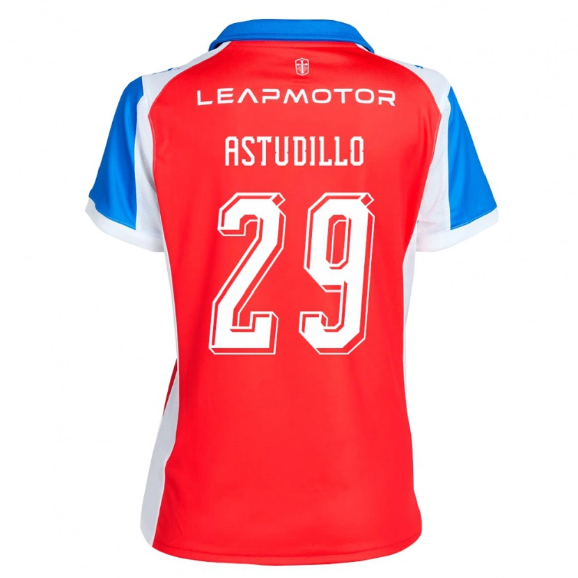 Danxen Hombre Camiseta Aaron Astudillo #29 Rojo Azul 2ª Equipación 2026/27 La Camisa