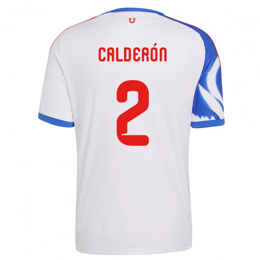 Danxen Hombre Camiseta Franco Calderón #2 Blanco Azul Marino 2ª Equipación 2026/27 La Camisa