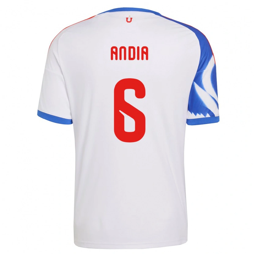 Danxen Hombre Camiseta Yonathan Andía #6 Blanco Azul Marino 2ª Equipación 2026/27 La Camisa