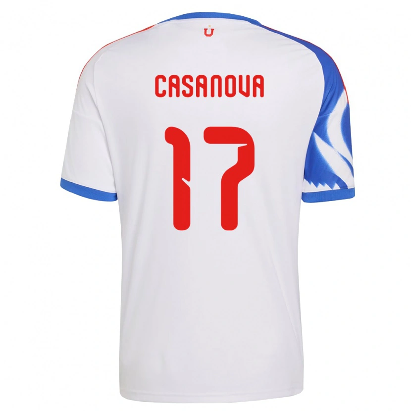 Danxen Hombre Camiseta Luis Casanova #17 Blanco Azul Marino 2ª Equipación 2026/27 La Camisa