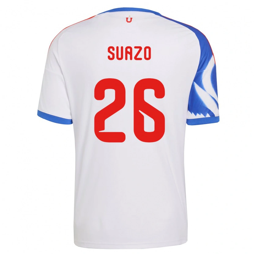 Danxen Hombre Camiseta Gretzel Suazo #26 Blanco Azul Marino 2ª Equipación 2026/27 La Camisa
