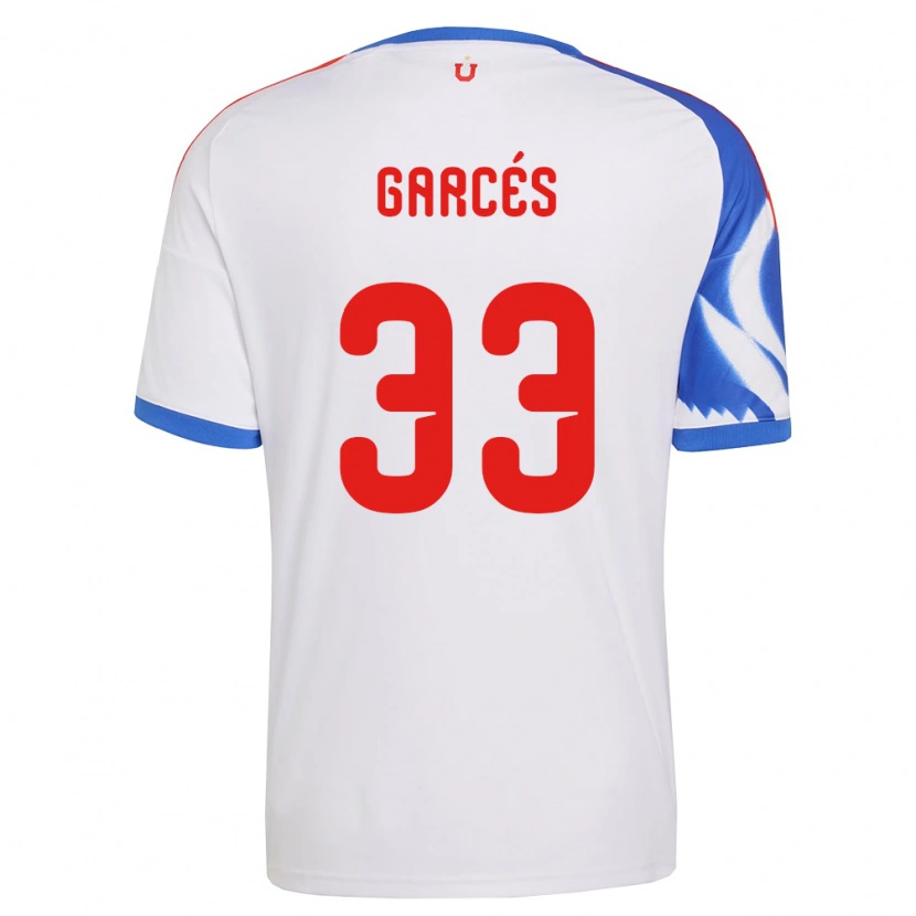 Danxen Hombre Camiseta Simón Garcés #33 Blanco Azul Marino 2ª Equipación 2026/27 La Camisa