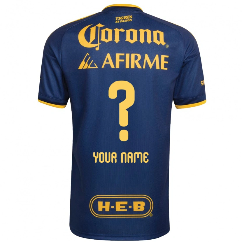 Danxen Hombre Camiseta Su Nombre #0 Azul Real Amarillo 2ª Equipación 2026/27 La Camisa