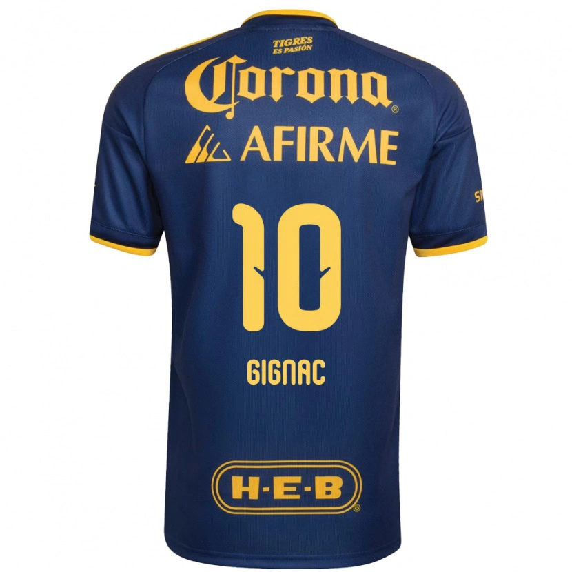 Danxen Hombre Camiseta Andre-Pierre Gignac #10 Azul Real Amarillo 2ª Equipación 2026/27 La Camisa