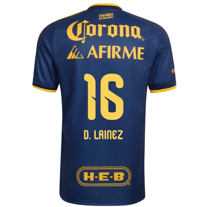 Danxen Hombre Camiseta Diego Lainez #16 Azul Real Amarillo 2ª Equipación 2026/27 La Camisa