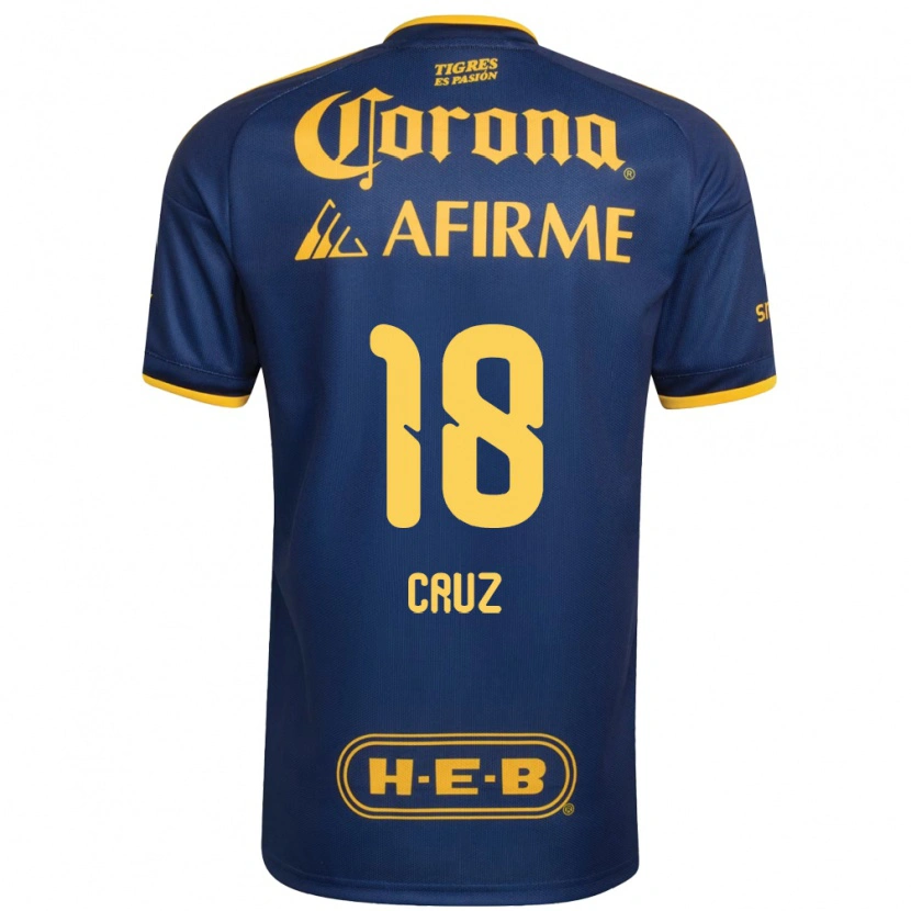 Danxen Hombre Camiseta Belen Cruz #18 Azul Real Amarillo 2ª Equipación 2026/27 La Camisa