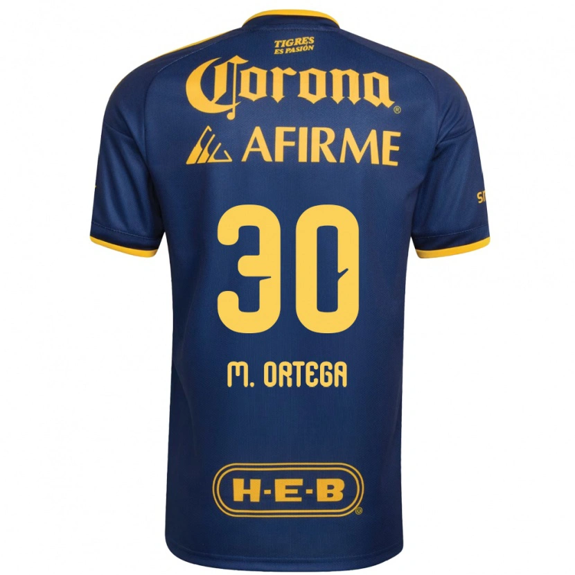 Danxen Hombre Camiseta Miguel Ortega #30 Azul Real Amarillo 2ª Equipación 2026/27 La Camisa