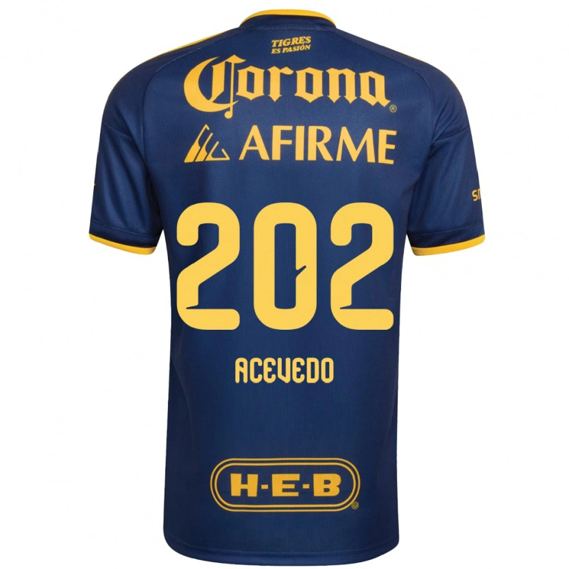 Danxen Hombre Camiseta José Acevedo #202 Azul Real Amarillo 2ª Equipación 2026/27 La Camisa