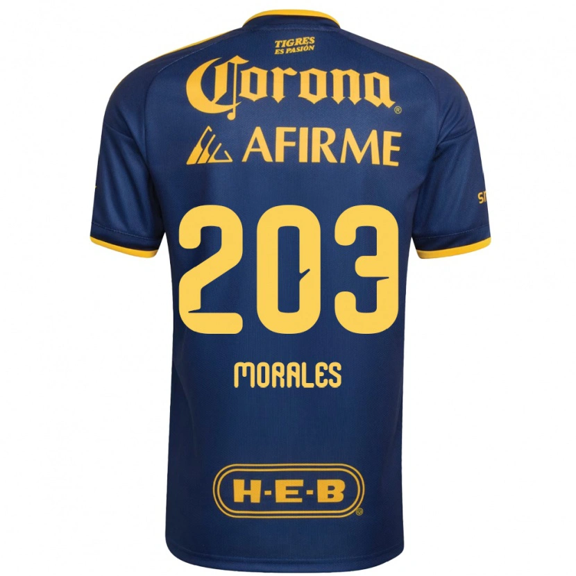 Danxen Hombre Camiseta Carlos Morales #203 Azul Real Amarillo 2ª Equipación 2026/27 La Camisa