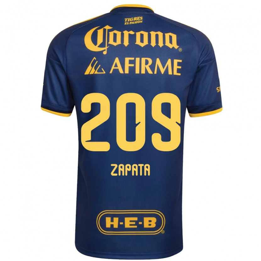 Danxen Hombre Camiseta Jorge Zapata #209 Azul Real Amarillo 2ª Equipación 2026/27 La Camisa