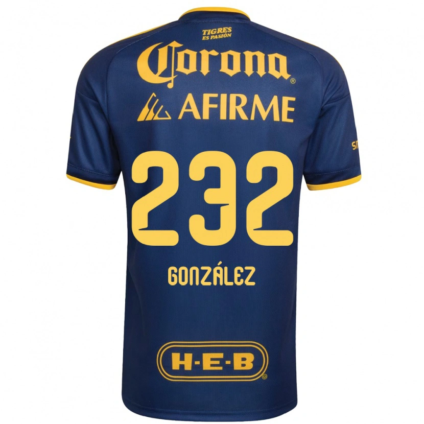Danxen Hombre Camiseta César González #232 Azul Real Amarillo 2ª Equipación 2026/27 La Camisa