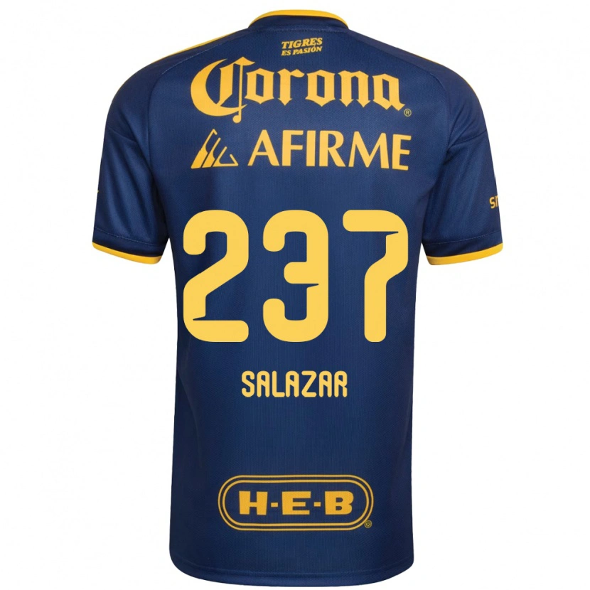 Danxen Hombre Camiseta Bryan Salazar #237 Azul Real Amarillo 2ª Equipación 2026/27 La Camisa