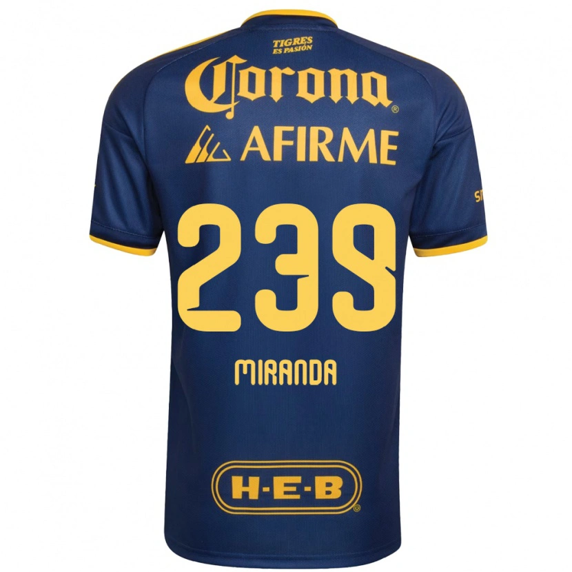 Danxen Hombre Camiseta Jesús Miranda #239 Azul Real Amarillo 2ª Equipación 2026/27 La Camisa
