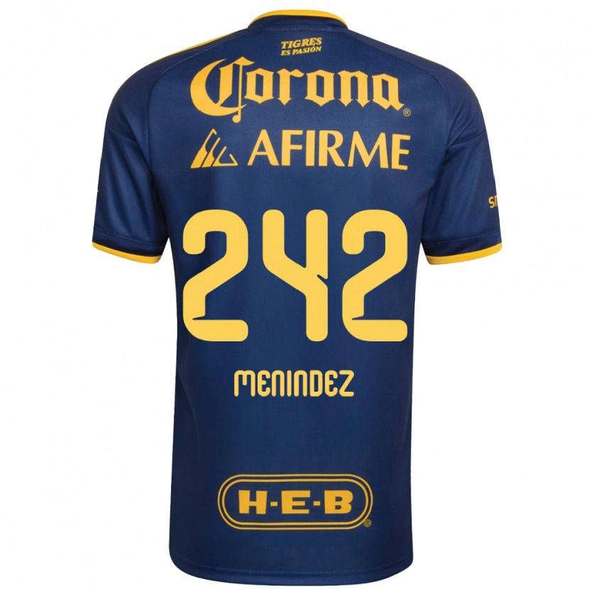 Danxen Hombre Camiseta Jonathan Menindez #242 Azul Real Amarillo 2ª Equipación 2026/27 La Camisa