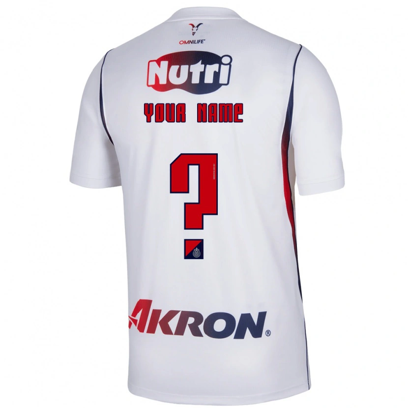 Danxen Hombre Camiseta Su Nombre #0 Blanco Azul Marino Rojo 2ª Equipación 2026/27 La Camisa
