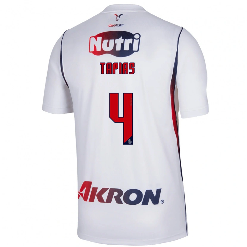 Danxen Hombre Camiseta Miguel Tapias #4 Blanco Azul Marino Rojo 2ª Equipación 2026/27 La Camisa