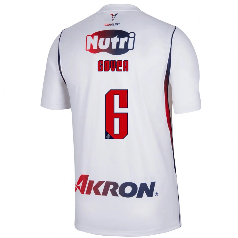 Danxen Hombre Camiseta Omar Govea #6 Blanco Azul Marino Rojo 2ª Equipación 2026/27 La Camisa