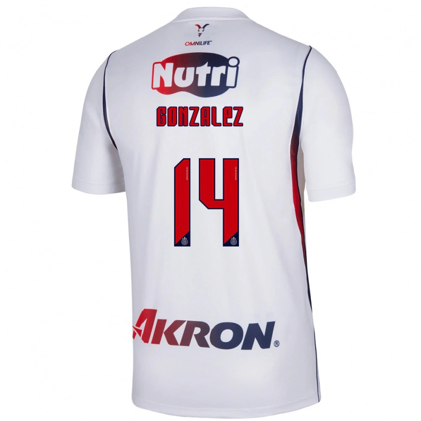 Danxen Hombre Camiseta Ivonne González #14 Blanco Azul Marino Rojo 2ª Equipación 2026/27 La Camisa