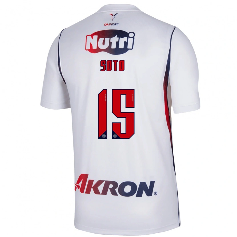 Danxen Hombre Camiseta Rubí Soto #15 Blanco Azul Marino Rojo 2ª Equipación 2026/27 La Camisa