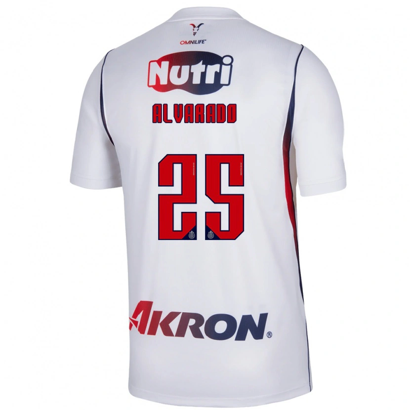 Danxen Hombre Camiseta Roberto Alvarado #25 Blanco Azul Marino Rojo 2ª Equipación 2026/27 La Camisa