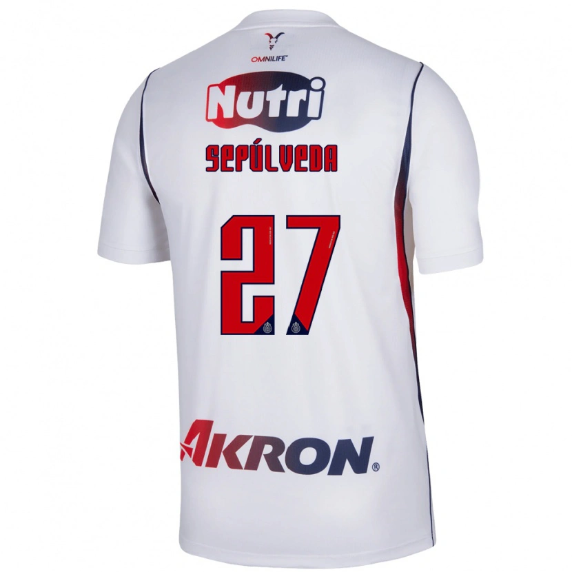 Danxen Hombre Camiseta Leonardo Sepúlveda #27 Blanco Azul Marino Rojo 2ª Equipación 2026/27 La Camisa