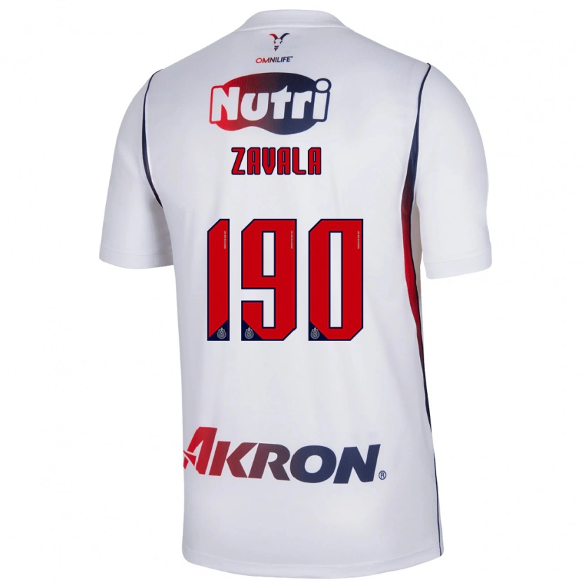 Danxen Hombre Camiseta Juan Zavala #190 Blanco Azul Marino Rojo 2ª Equipación 2026/27 La Camisa