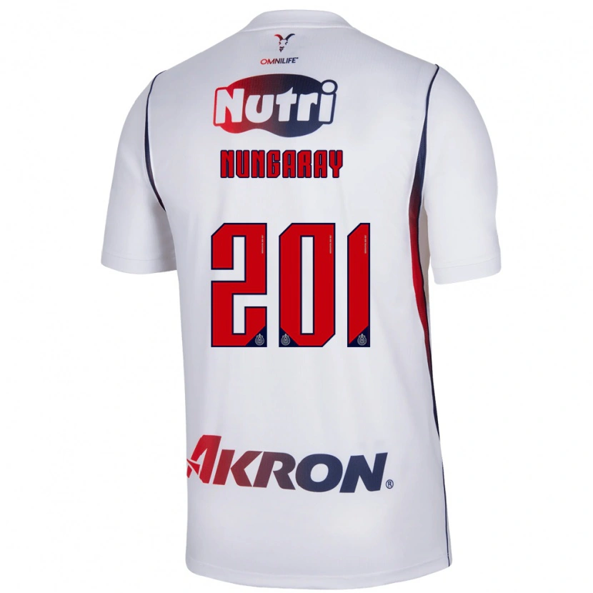 Danxen Hombre Camiseta David Nungaray #201 Blanco Azul Marino Rojo 2ª Equipación 2026/27 La Camisa